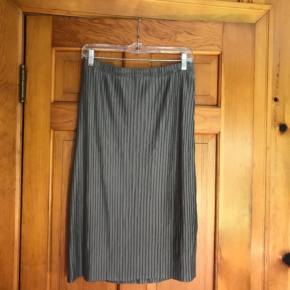 NWOT. FORGOTTEN GRACE grey pleated skirt, size Medium.  NEVER WORN. - Picture 2 of 4